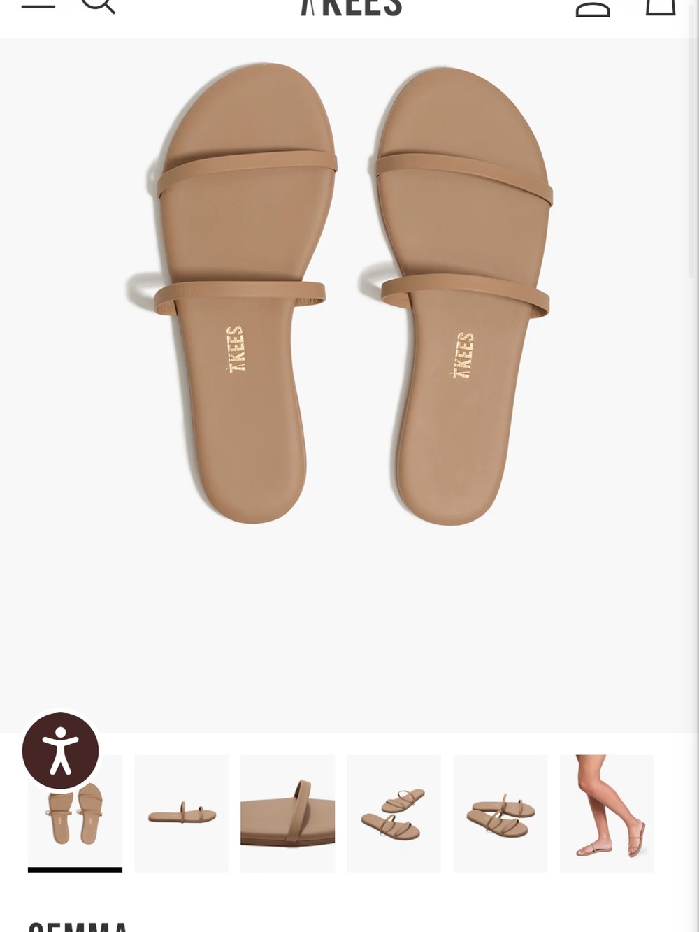 TKEES ( never worn) Minimal Double-Strap Slide Sandals - Picture 4 of 4